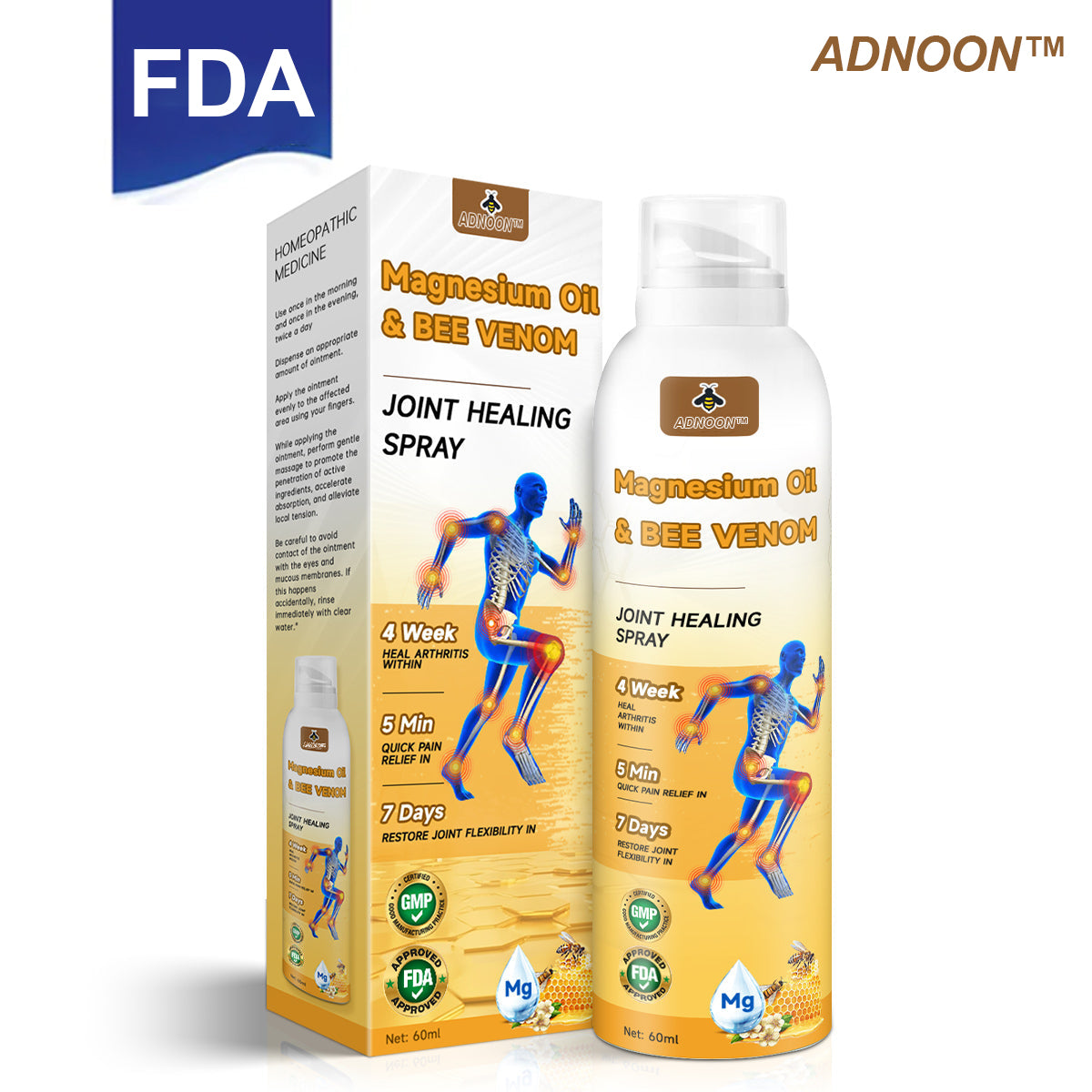 đ§đADNOON⢠Magnesium Oil & Bee Venom Joint Healing Sprayđ¨ââď¸Approved by the American Academy of Orthopaedic Surgeons (AAOS)