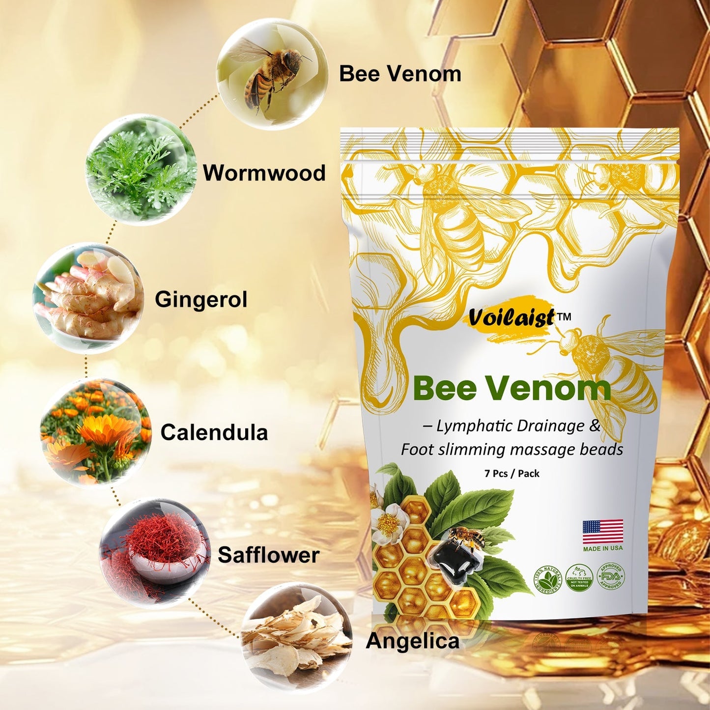 Voilaist™🍃🍃 Bee Venom Lymphatic Drainage & Slimming Foot SoakBeads【Doctorrecommendation-For alllymphatic problems and obesity】